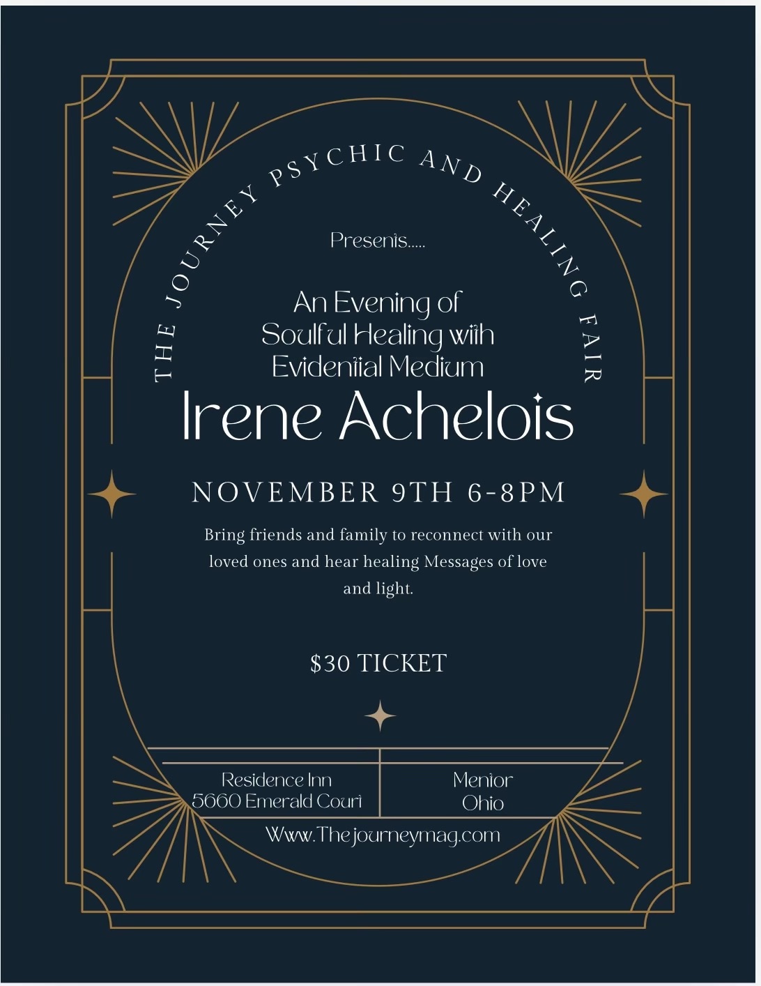 An Evening of Soulful Healing with Evidential Medium Irene Achelois